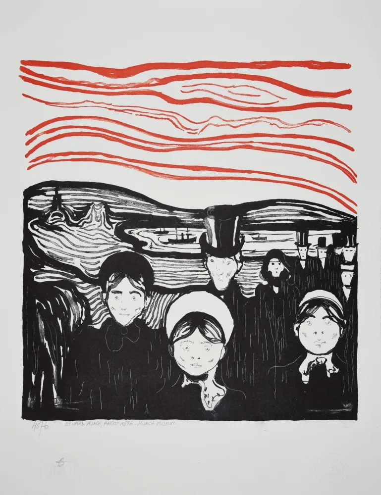 Литография Munch - ANGST / ANXIETE 1896