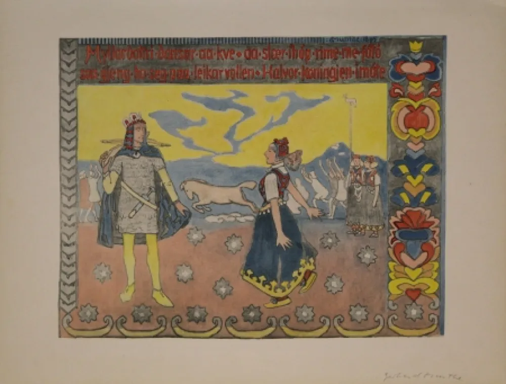 Литография Munthe - Myllardottri dansar...