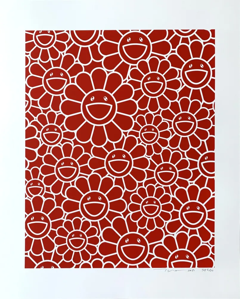 Сериграфия Murakami - Red Flowers