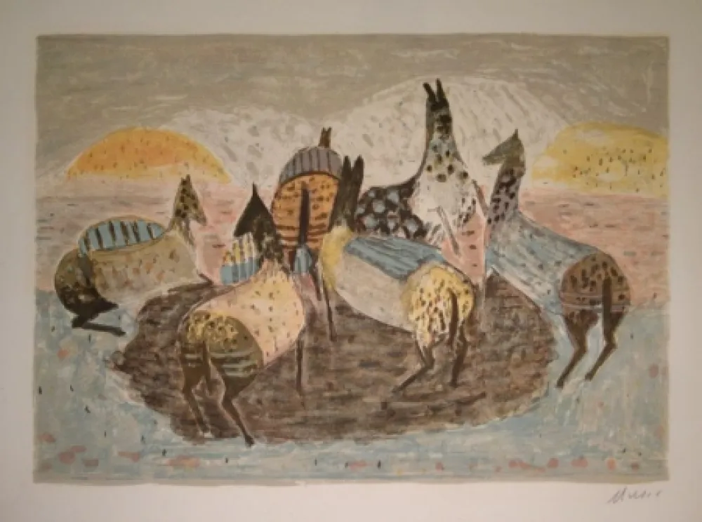 Литография Music - Cavallini Che Giacano / Spielende Pferde