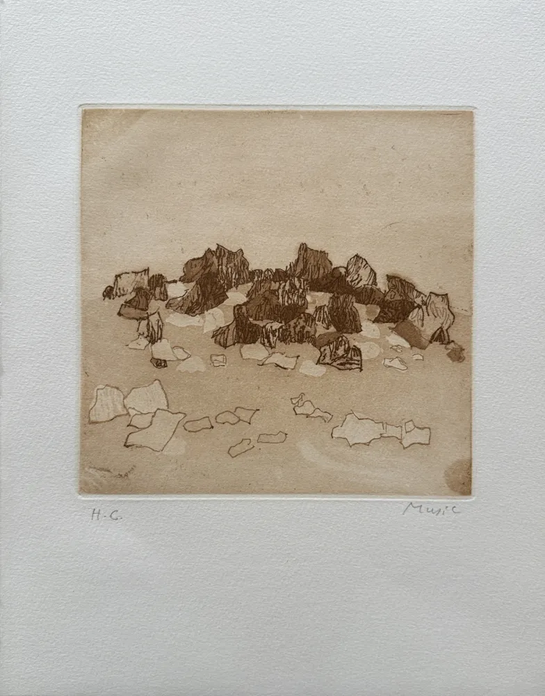 Офорт Music - Paysage rocheux