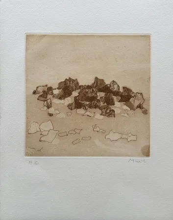 Офорт Music - Paysage rocheux