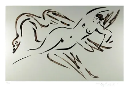 Гравюра Nakian - Leda and the Swan - 2