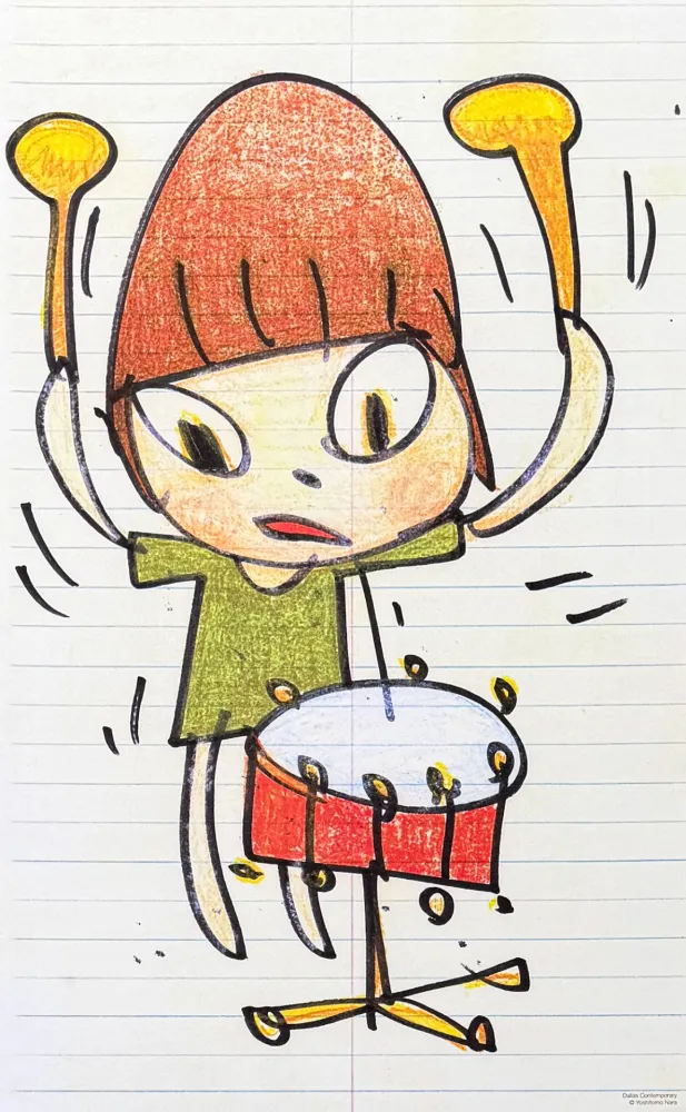 Литография Nara - Yoshitomo Nara (1959) - Banging the Drum - lithograph on paper - 2020