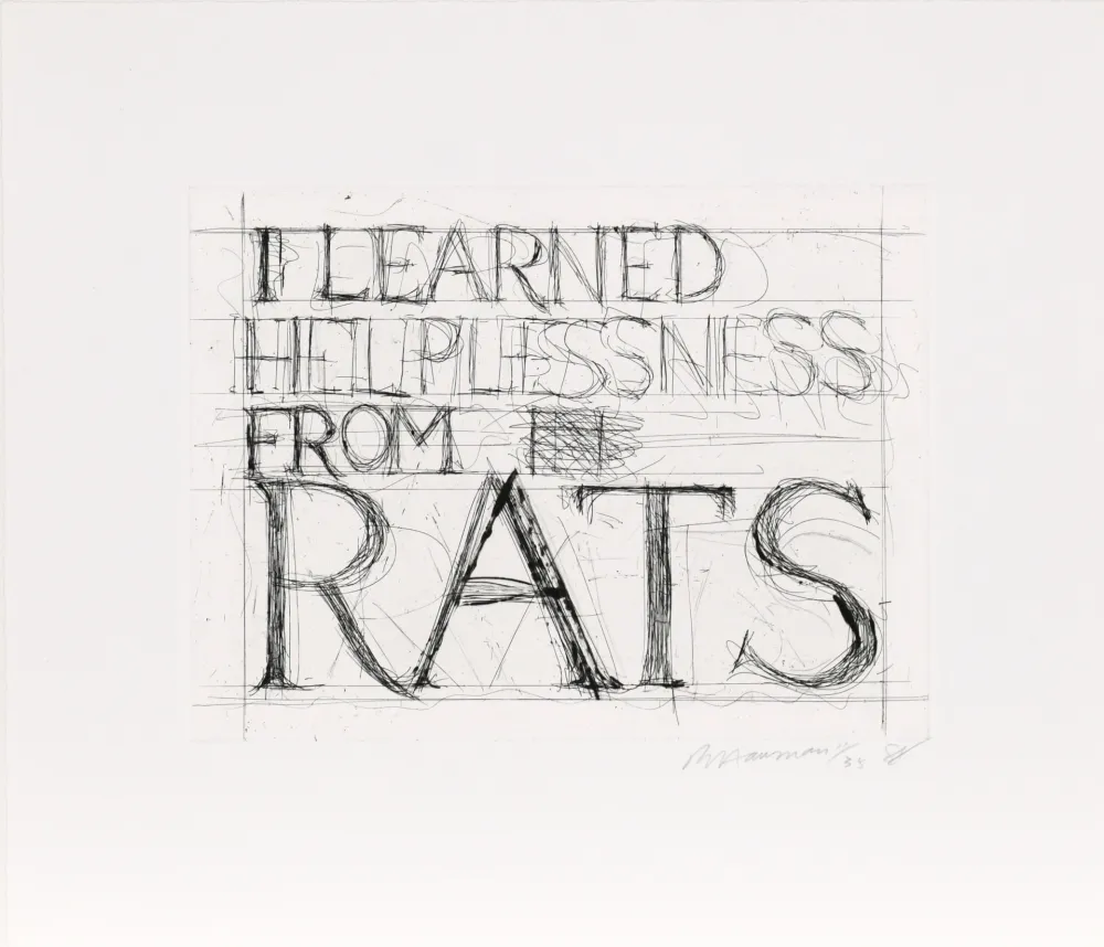 Офорт Nauman - I Learned Helplessness from Rats