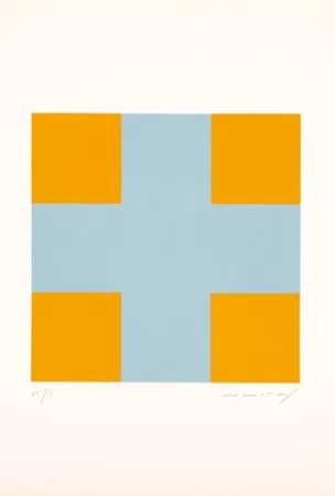 Сериграфия Nemours - Une croix pour quatre carrés