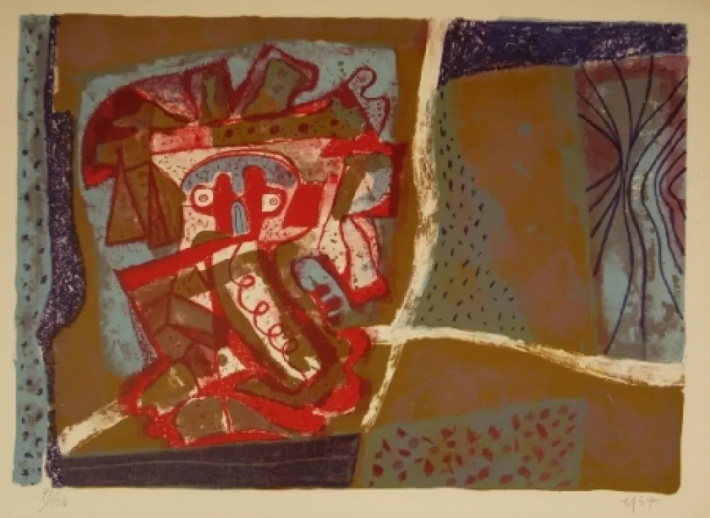 Литография Nieto - Tête rouge