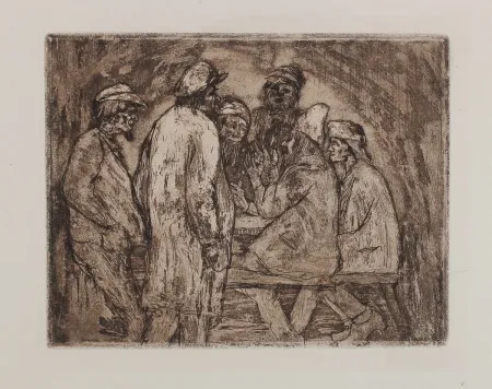 Гравюра Nolde - Tischgesellschaft (Regulars' Table)