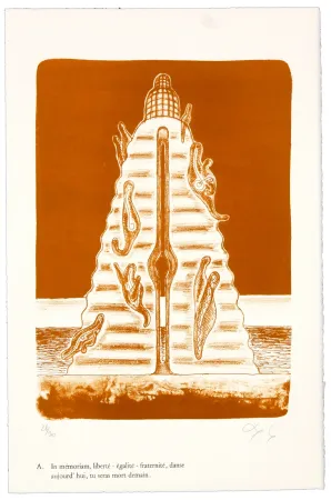 Литография Nørgaard - A. In mémoriam, liberté - égalité - fraternité, danse aujourd'hui, tu seras mort demain.