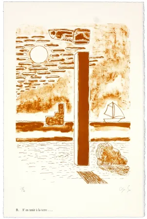 Литография Nørgaard - B. S'en tenir à la terre.