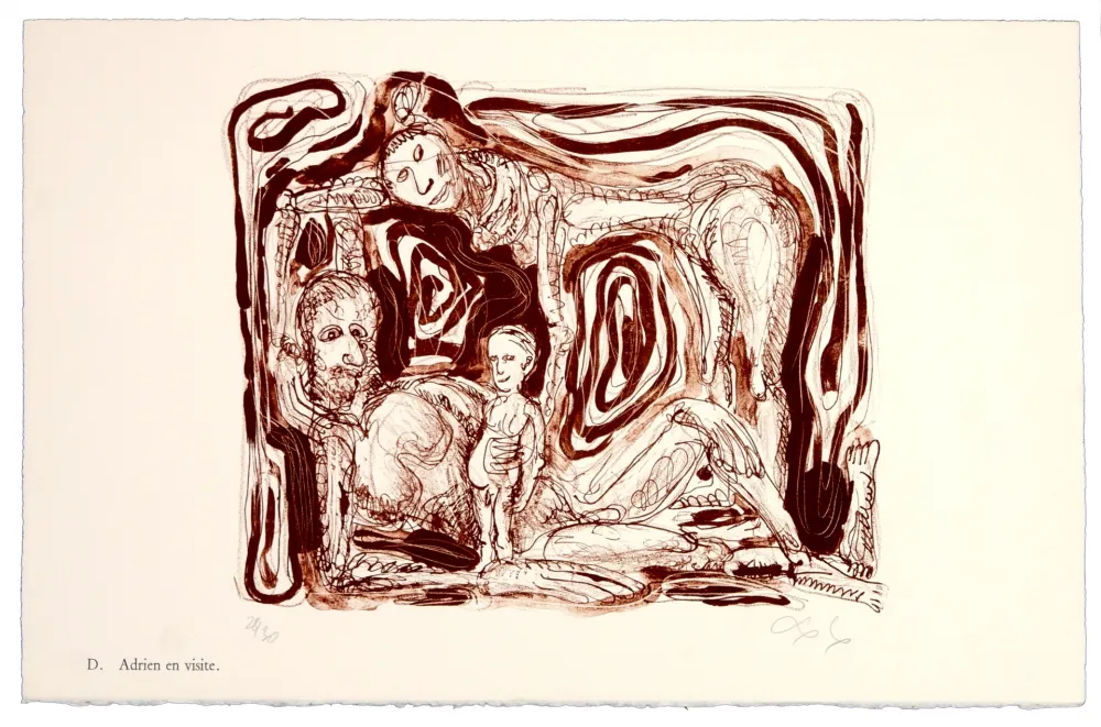 Литография Nørgaard - D. Adrien en visite