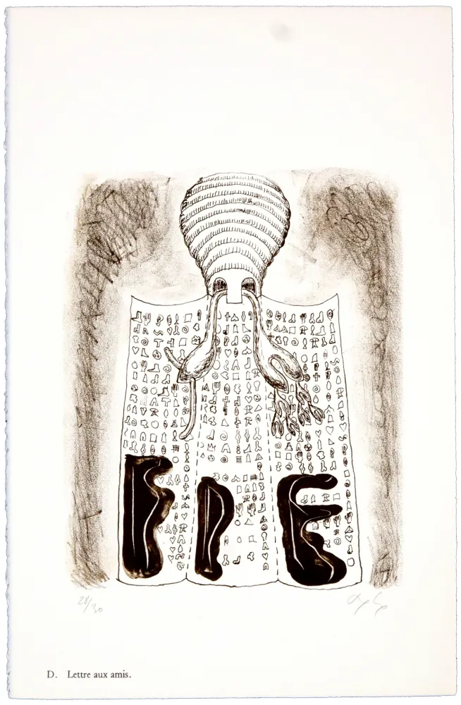 Литография Nørgaard - D. Lettre aux amis.