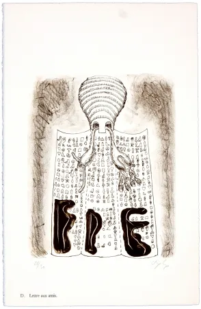 Литография Nørgaard - D. Lettre aux amis.