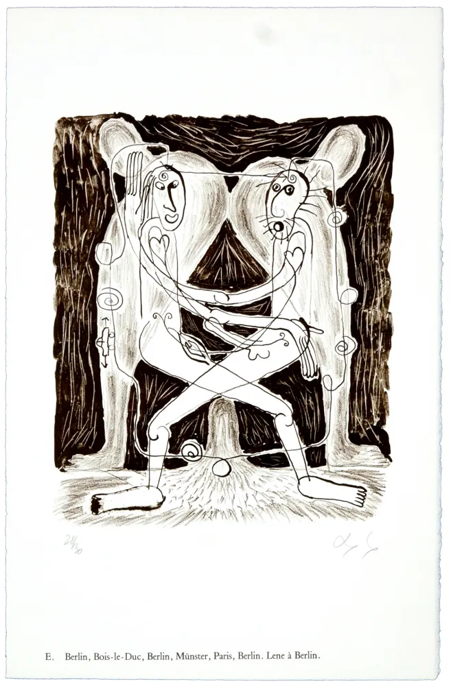 Литография Nørgaard - E. Berlin, Bois-le-Duc, Münster, Paris, Berlin. Lene à Berlin
