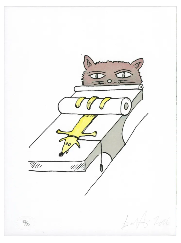 Литография Nørgard - Chien écrasé