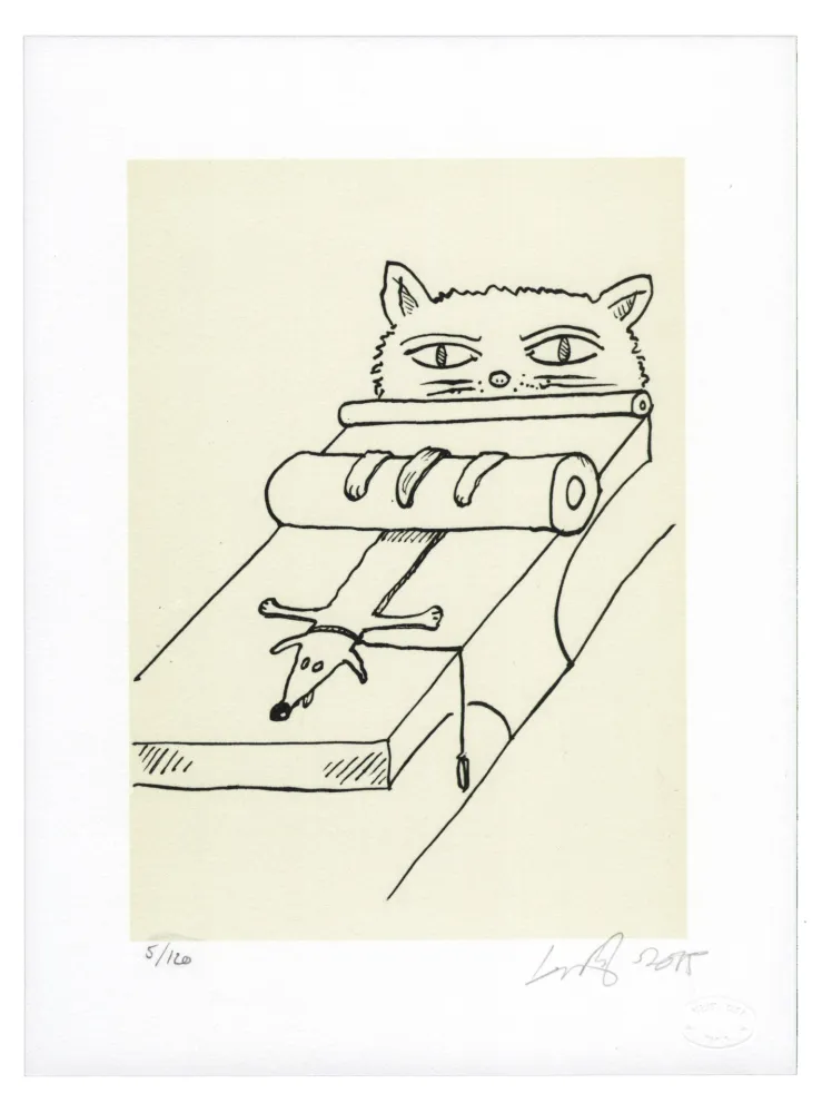 Литография Nørgard - Chien écrasé