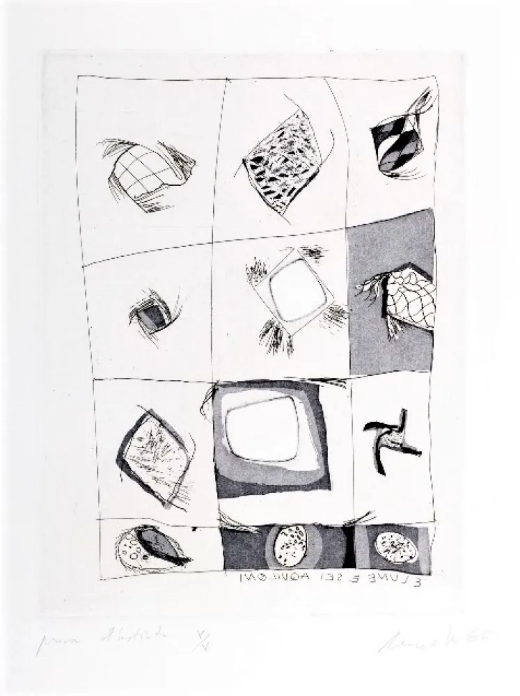 Офорт Novelli - 3 lune e sei aquiloni