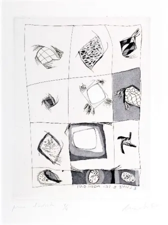 Офорт Novelli - 3 lune e sei aquiloni