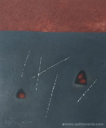 Гравюра Nóvoa - CARRÉ NOIR & ROUGE 