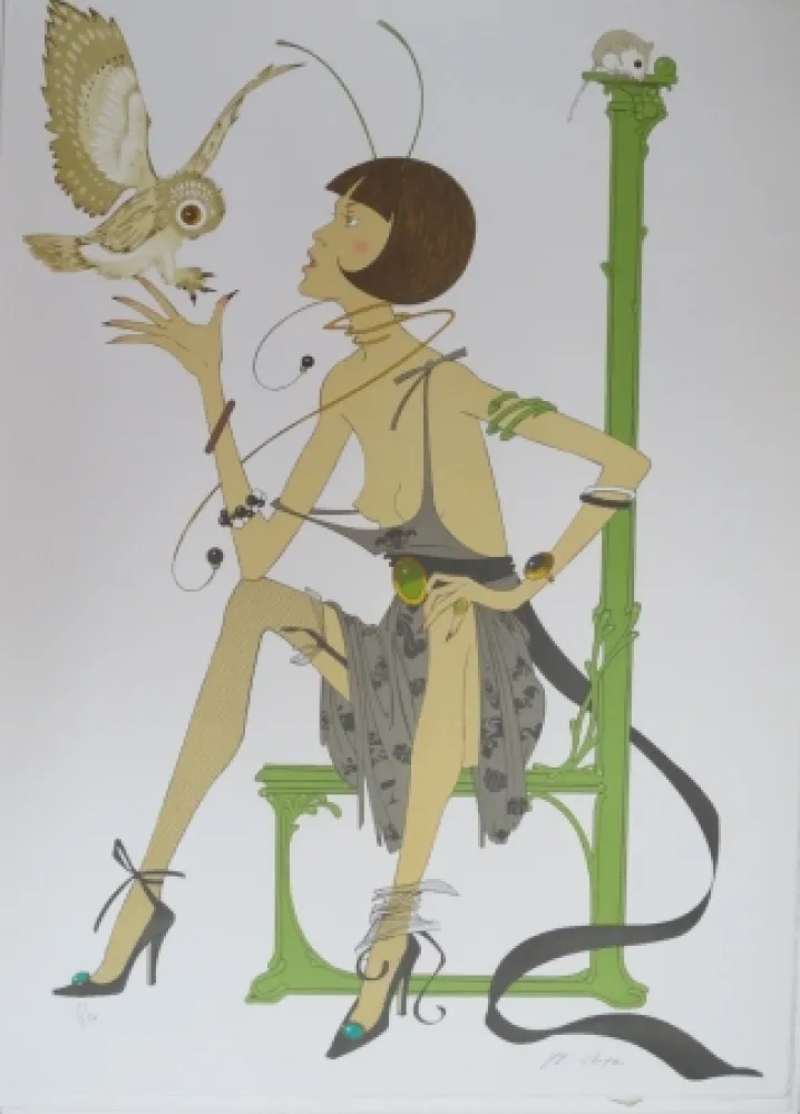 Литография Noyer - La chouette