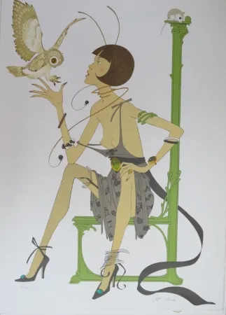 Литография Noyer - La chouette