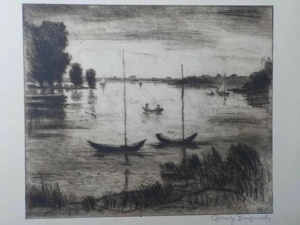 Гравюра Сухой Иглой Oesterle - Bei Schildhorn