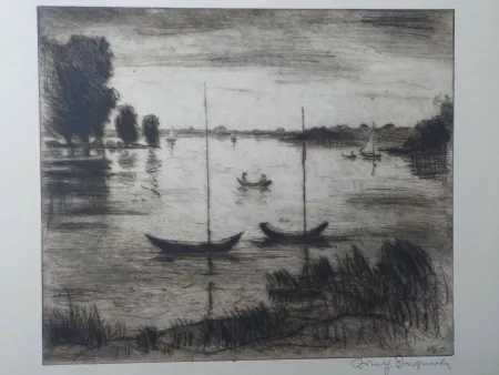 Гравюра Сухой Иглой Oesterle - Bei Schildhorn