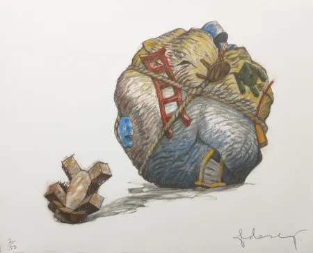 Сериграфия Oldenburg - HOUSEBALL WITH FALLEN TOY BEAR