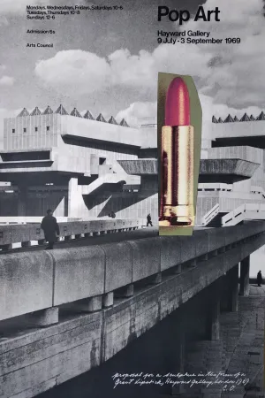 Гашение Oldenburg - „Proposal for a sculpture in the form of a giant lipstick, Hayward gallery, London 1969, C. O.“.