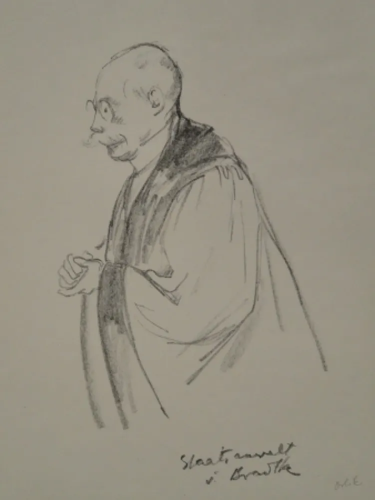 Литография Orlik - Aus dem Reigen-Process 1921