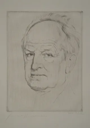 Офорт Orlik - Gerhart Hauptmanns Bildnis