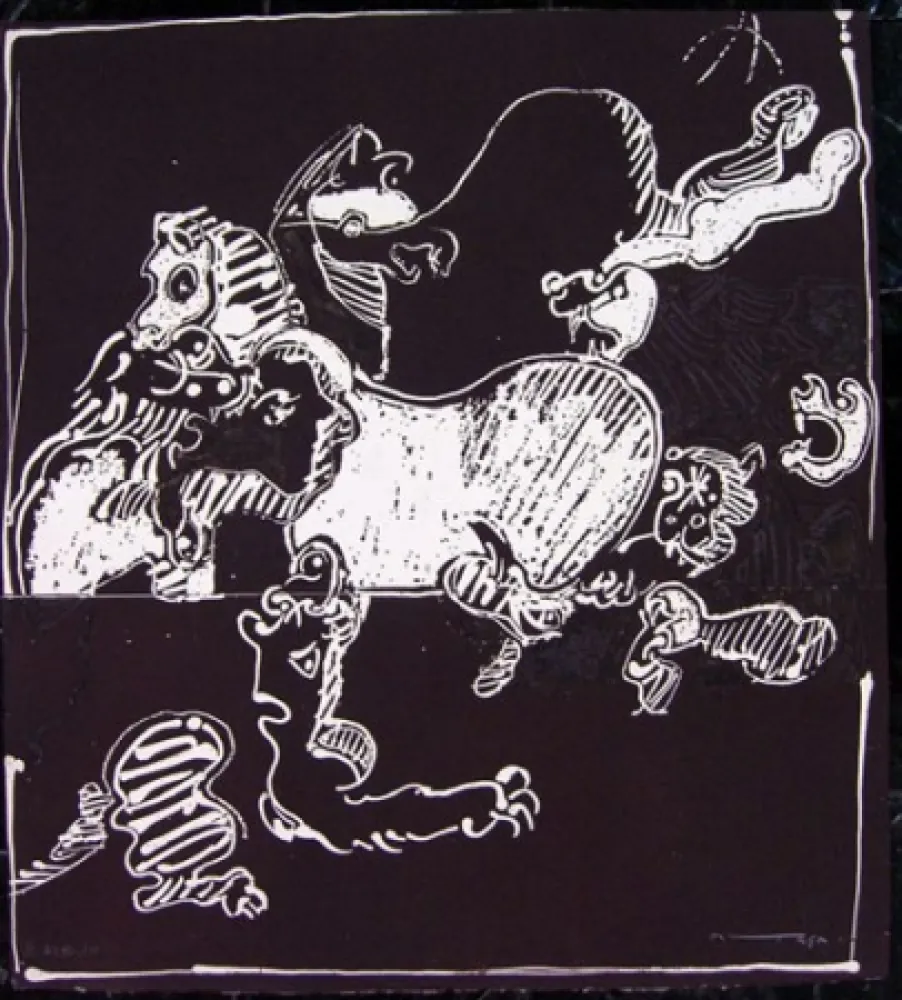 Офорт Ortega - FIERAS Y CABALLO