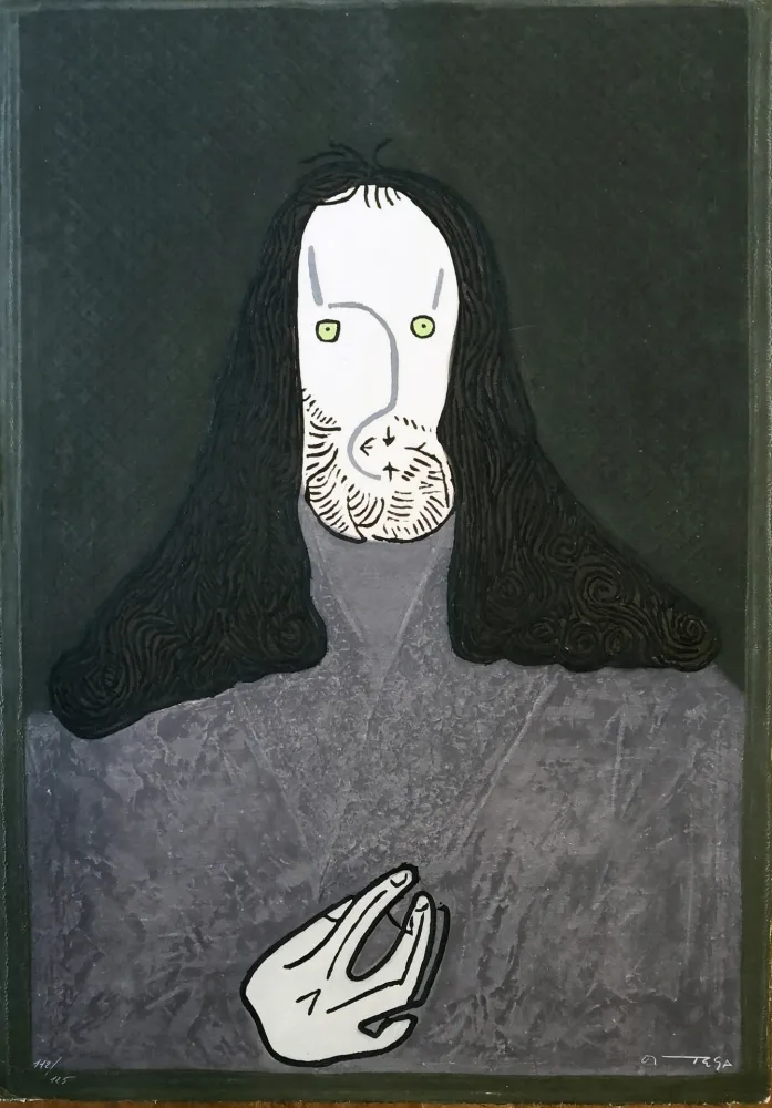 Офорт Ortega - Ritratto mistico di monaco