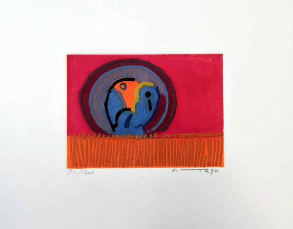 Офорт Ortega - Uccelli