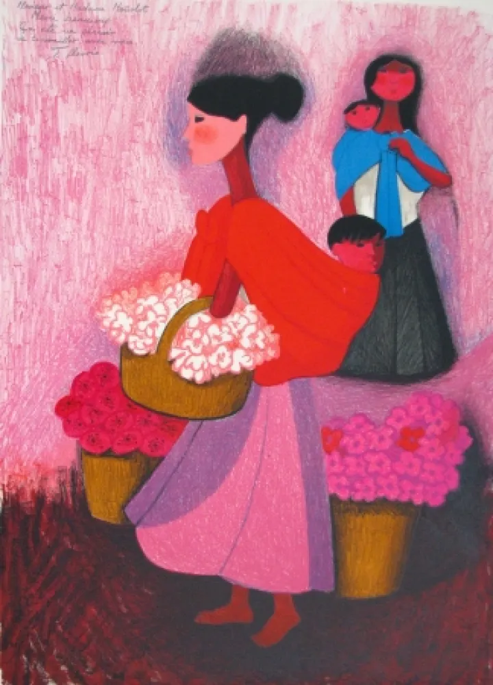 Литография Osorio  - Camino al mercado