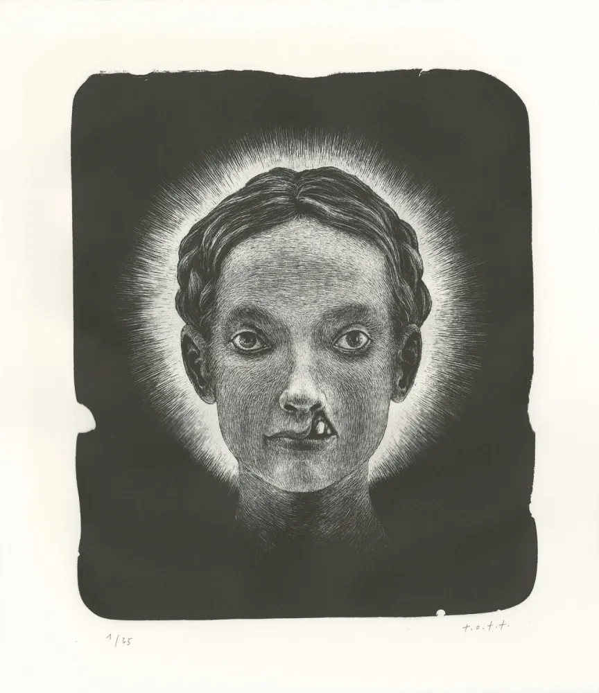 Литография Ott - Die Heilige (La sainte) - Triptyque