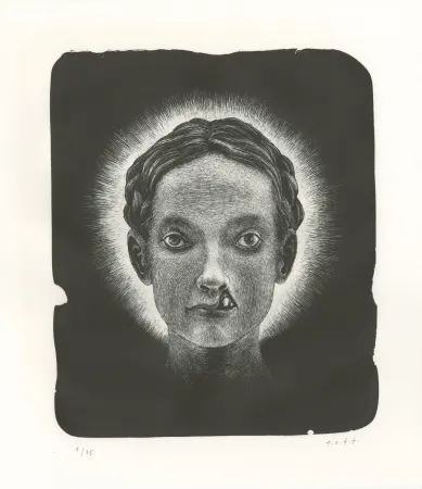 Литография Ott - Die Heilige (La sainte) - Triptyque