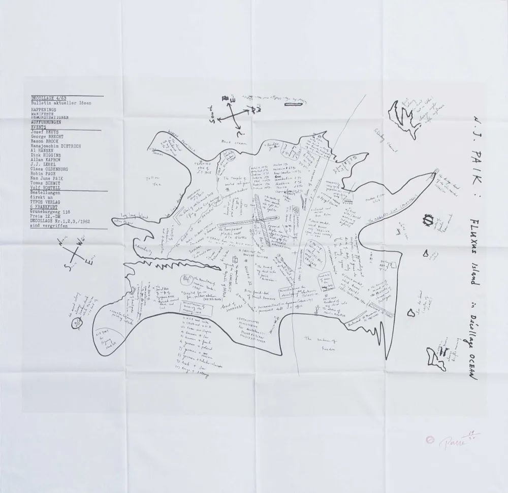 Сериграфия Paik - FLUXUS ISLAND IN DECOLLAGE OCEAN