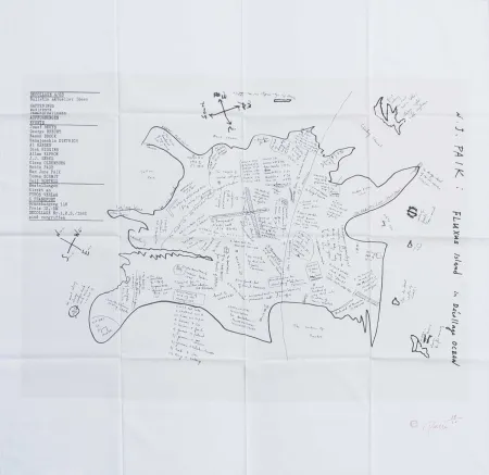 Сериграфия Paik - FLUXUS ISLAND IN DECOLLAGE OCEAN