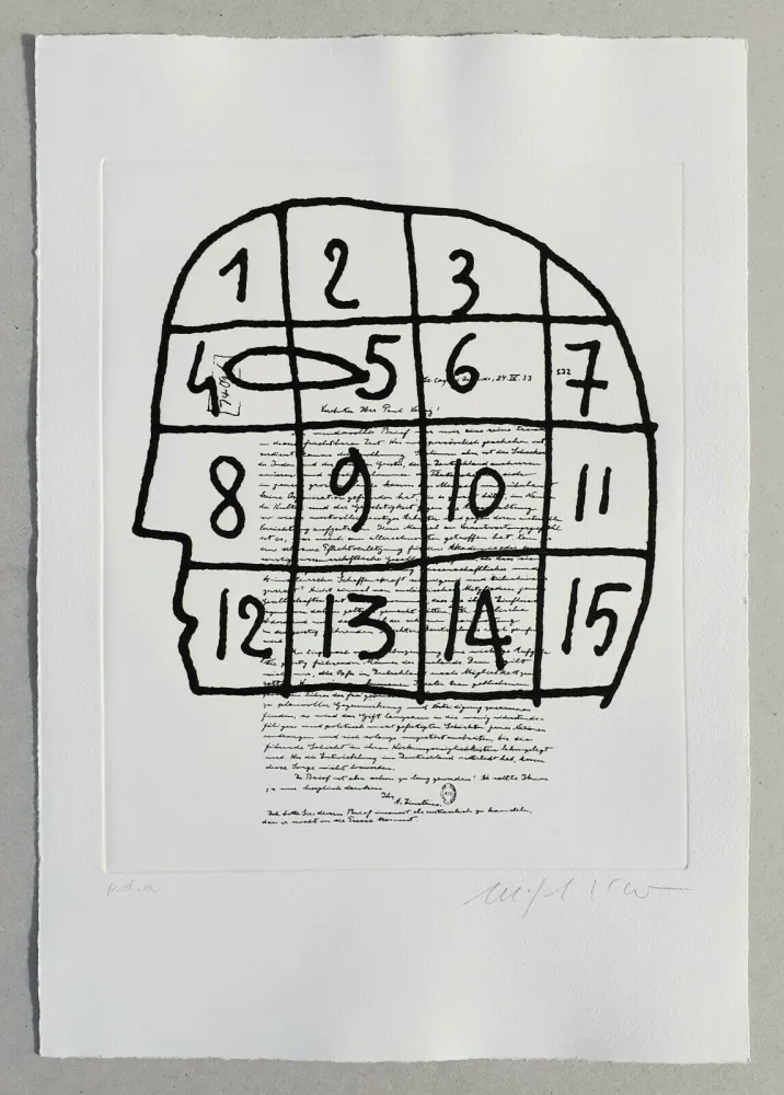 Линогравюра Paladino - Cher monsieur Einstein (tav. 3)