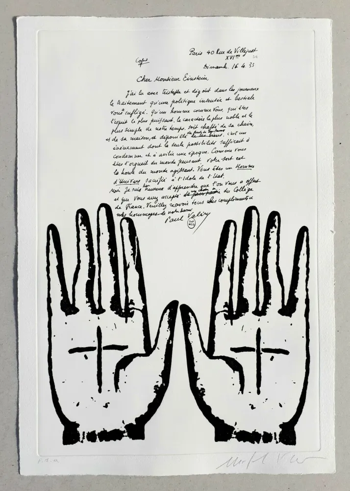 Линогравюра Paladino - Cher monsieur Einstein (tav. 4)