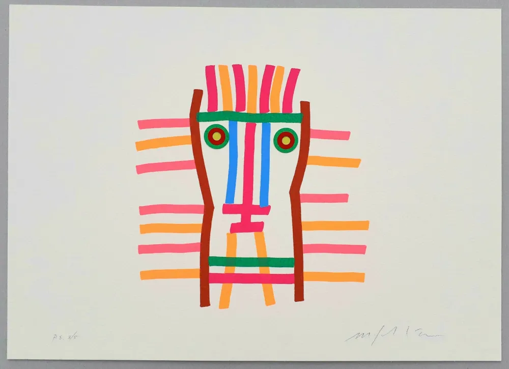 Сериграфия Paladino - I volti, Uno