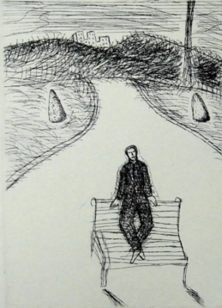 Гравюра Сухой Иглой Paladino - Senza titolo