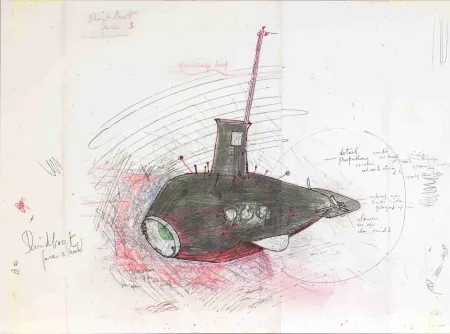 Сериграфия Panamarenko - De Duikboot : project Panamarenko faze III XL