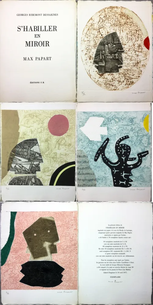 Иллюстрированная Книга Papart - G. Ribement Dessaigne : S 'HABILLER EN MIROIR (1977)