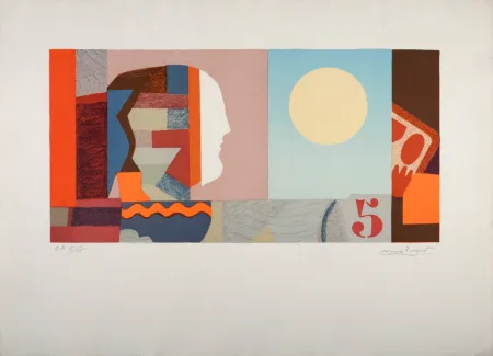 Литография Papart - Profil au 5, 1978 - Hand-signed!