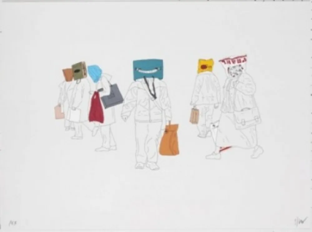 Литография Partegas - Shopping Heads