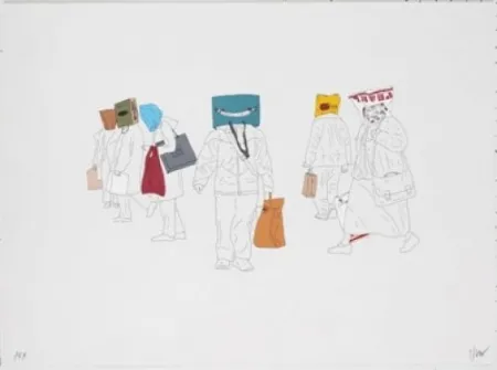 Литография Partegas - Shopping Heads