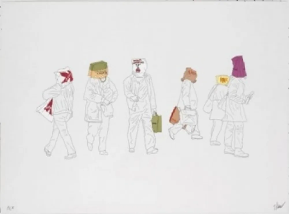 Литография Partegas - Shopping Heads