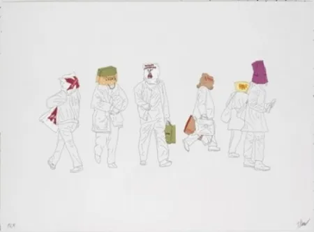 Литография Partegas - Shopping Heads